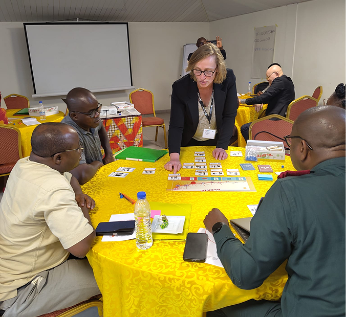 preparedness_participants on a roundtable playing alert card game_animal health
